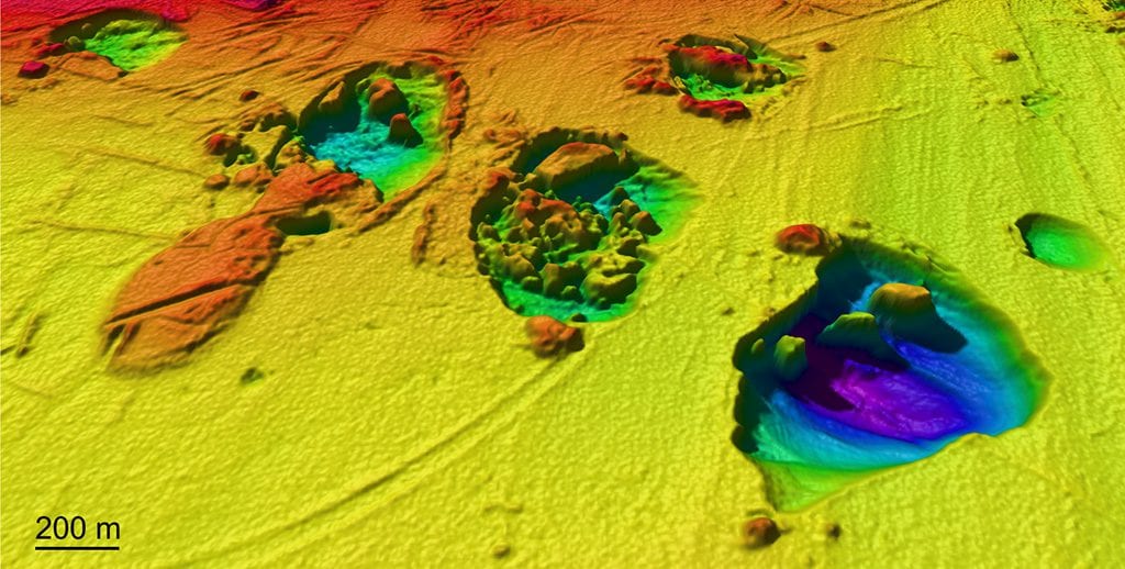 crater area in the Barents sea