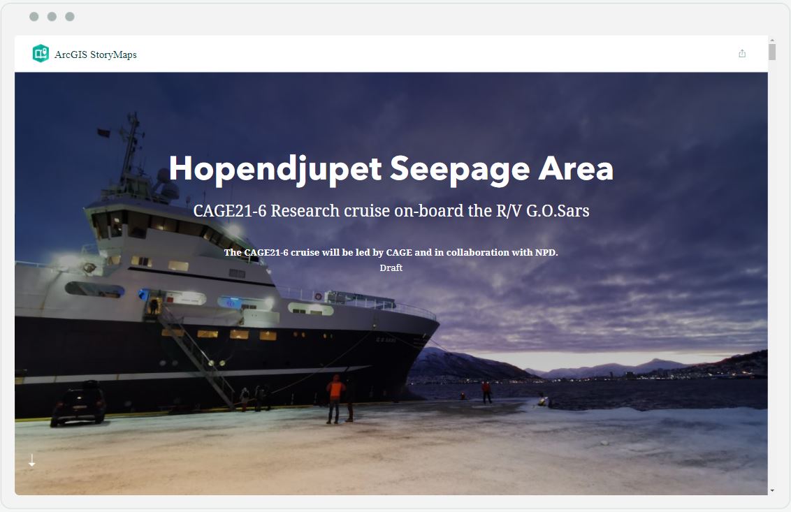 Interactive story map for polar night research cruise