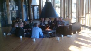 Introductions in Árdna, sitting around the fire place