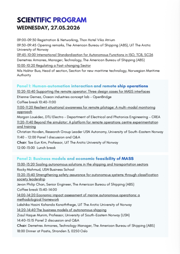 European Autonomous Shipping Research Forum 2026 - Reframing education ...