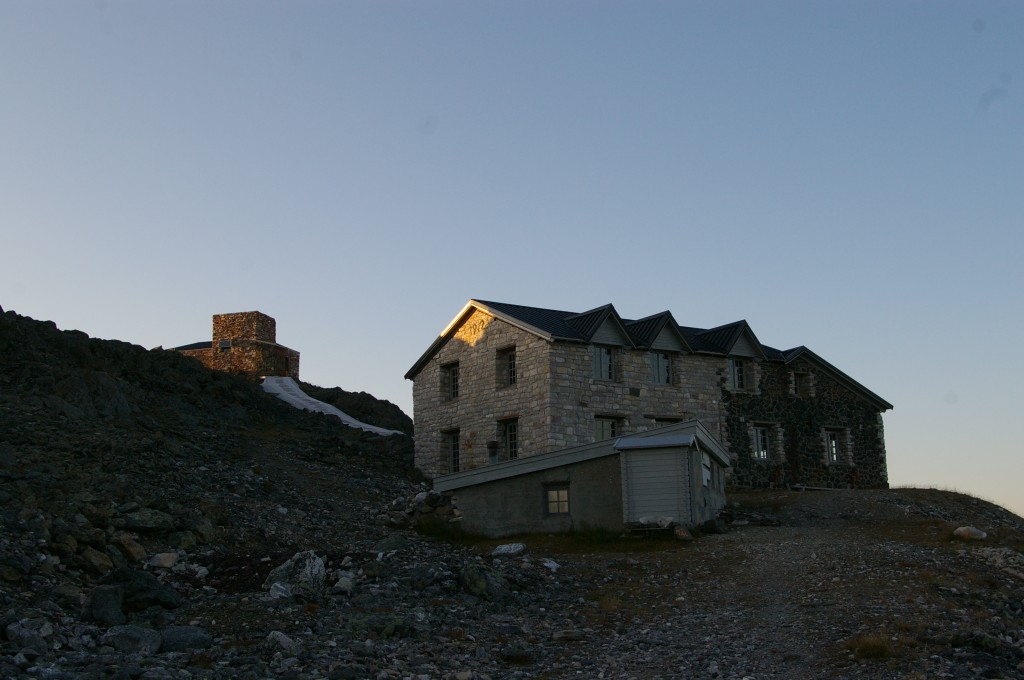 The Haldde Observatory as of July 2013. Dwelling house in front with Birkelands original observatory in the back.